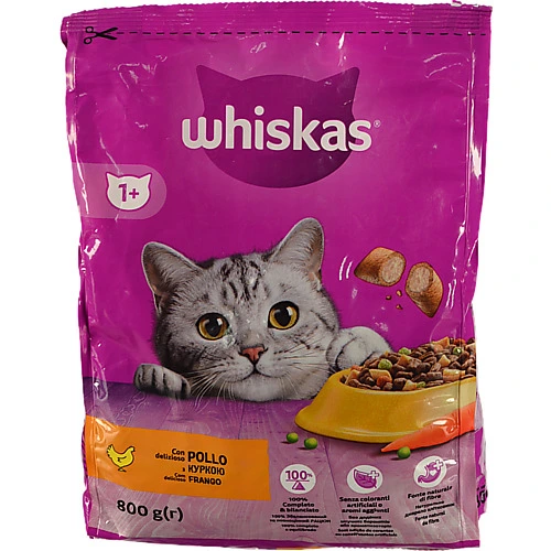 Корм сухий для дорослих котів з куркою Whiskas 800г