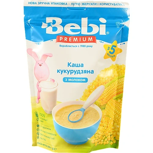 Каша молочна для дітей від 5міс Кукурудзяна Premium Bebi д/п 200г