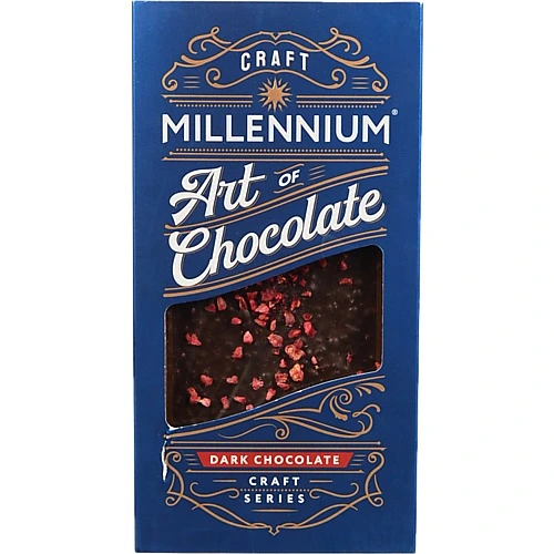 Шоколад чорний з малиною Craft Series Millennium к/у 100г
