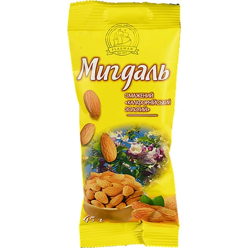 Мигдаль Флагман 45г каліфорнійський золотий смажений