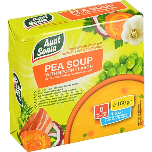 Суп гороховий з беконом Тьотя Соня 180г