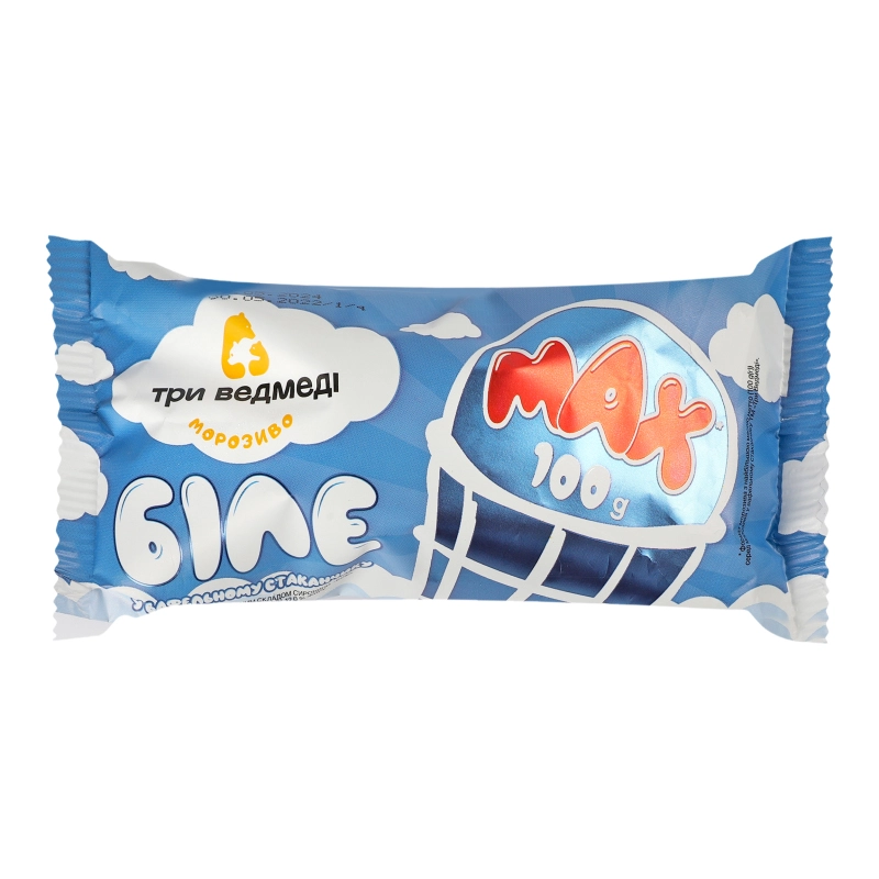 Морозиво Три ведмеді 100г біле ваф.ст