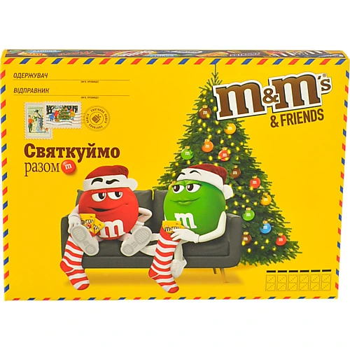 Набір драже цукерок батончиків печива та жувальних драже Середня бандероль M&M's&Friends к/у 190г