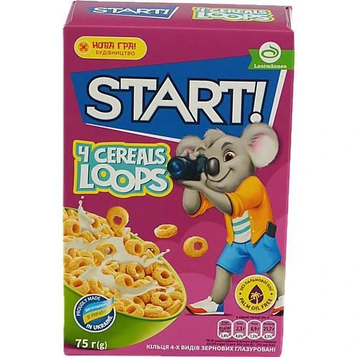 Start! 4 Cereals Loops 75г