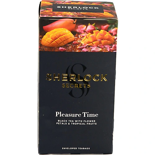 Бленд чаю чорного дрібного з пелюстками квітів троянди та апельсину Pleasure time Sherlock Secrets к/у 22х1.8г