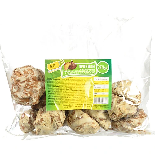 Пряник 0.01 250г глазурувані з марципану