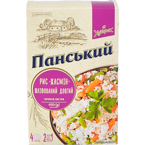 Рис Хуторок Панський Жасмін довгозерний 400г