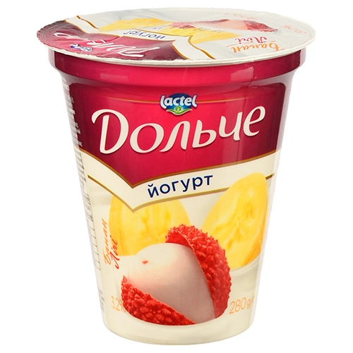 Йогурт Дольче 280г 3.2% банан лічі