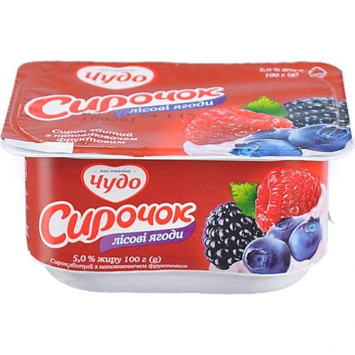 Сирок Чудо 5% збитий Лісові ягоди 100г