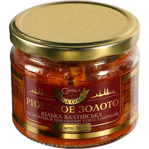 Кілька балтійська обсмажена в томатному соусі Рижское золото с/б 280г