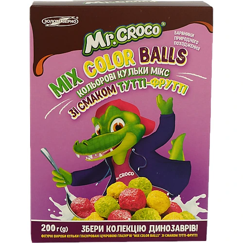 Сухі сніданки Mr. Croco Mix Color Balls зі смаком Тутті-Фрутті 200г