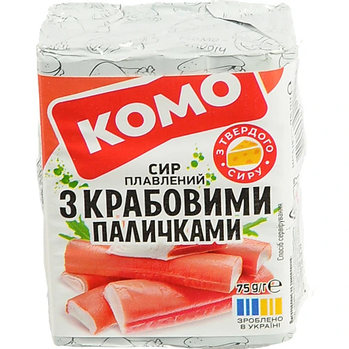 Сир пл. Комо 75г 35 з крабовими паличками брикет