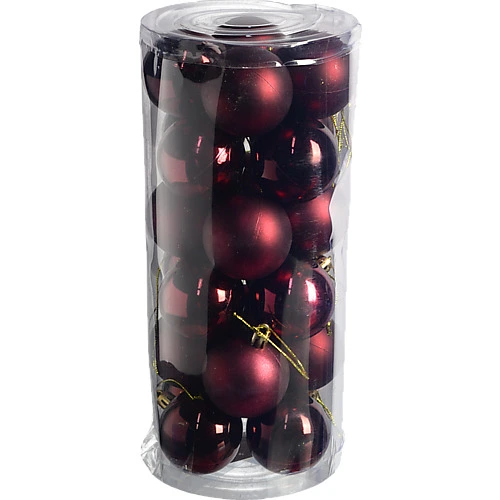 Набір новорічних куль 24шт ліловий діам 5cм