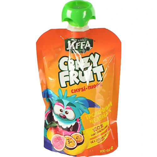 Смузі-пюре Тропічний челендж Crazy Fruit Jaffa д/п 100г