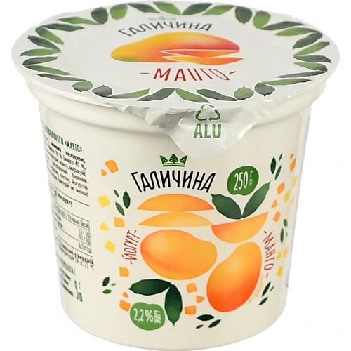 Йогурт Галичина 2.2% Манго 250г