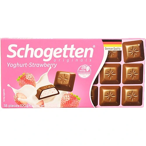 Шоколад молочний Yoghurt-Strawberry Schogetten к/у 100г