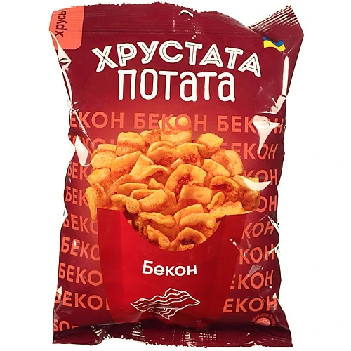 Снеки фігурні Смужки беконові Хрустата Потата м/у 50г