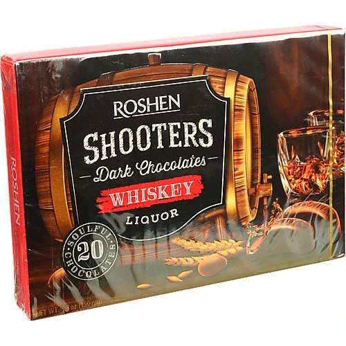 Цукерки шоколадні Whiskey Shooters Roshen к/у 150г