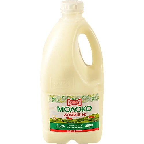 Молоко Злагода 2л 3.2% пастеризоване пляшка