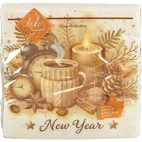 Серветка Luxy 18шт 33х33  3 шари аромат свята