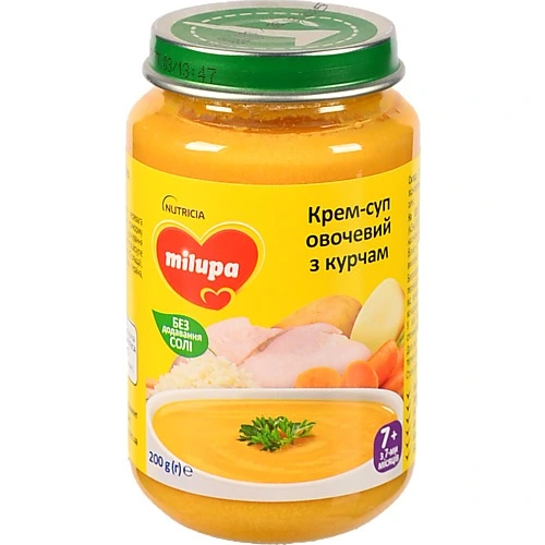 Крем-суп для дітей від 7міс овочевий з курчам Milupa с/б 200г