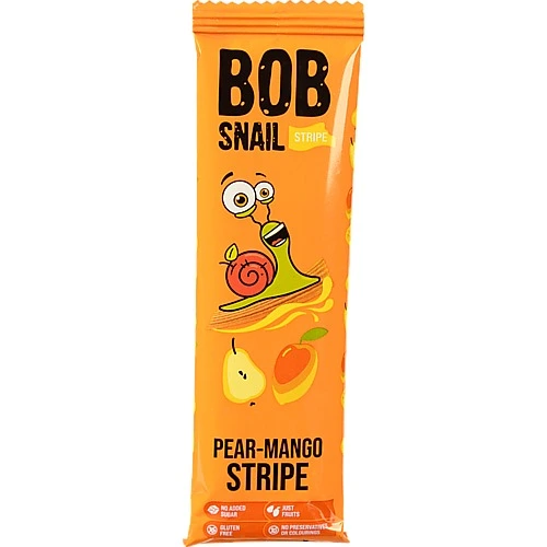 Цукерка фруктова Грушево-манговий страйп Bob Snail м/у 14г