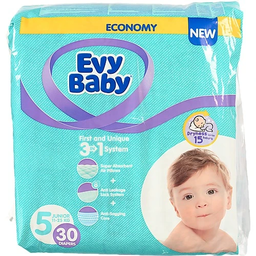 Підгузки Evy Baby 30шт Джуніор 4 11-25кг