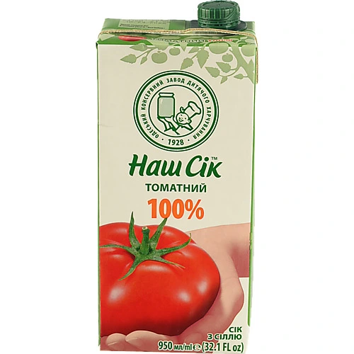 Сік томатний з сіллю Наш сік т/п 0.95л