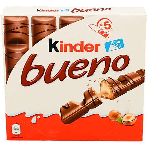 Вафлі із молочно-горіховою начинкою покриті молочним шоколадом Bueno Kinder к/у 107.5г