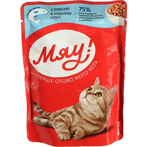 Корм Мяу 85г риба у ніжному соусі