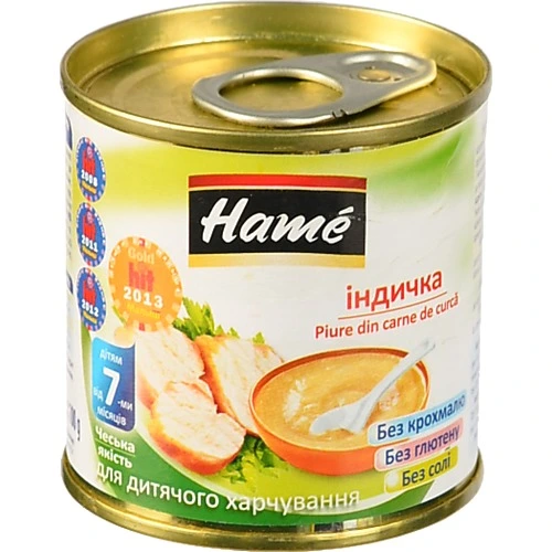 Пюре для дітей від 7міс Індичка Hame з/б 100г