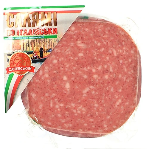 Ковбаса [Салямі По-італійськиk Салтівський М'ясокомбінат, напівкопчена, перший ґатунок