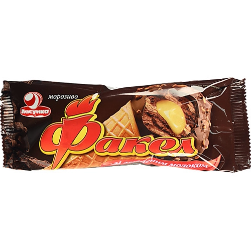 Морозиво Ласунка 90г факел згущене молоко рiжок