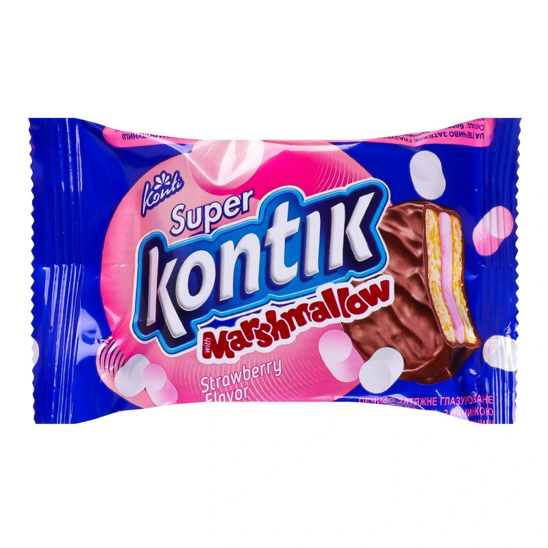 Печиво маршмеллоу зі смаком полуниці Super Kontik Кonti м/у 30г