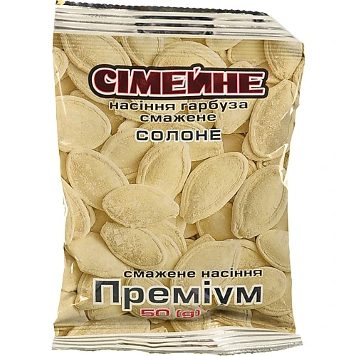 Насіння гарбузове смажене солоне Преміум Сімейне м/у 50г