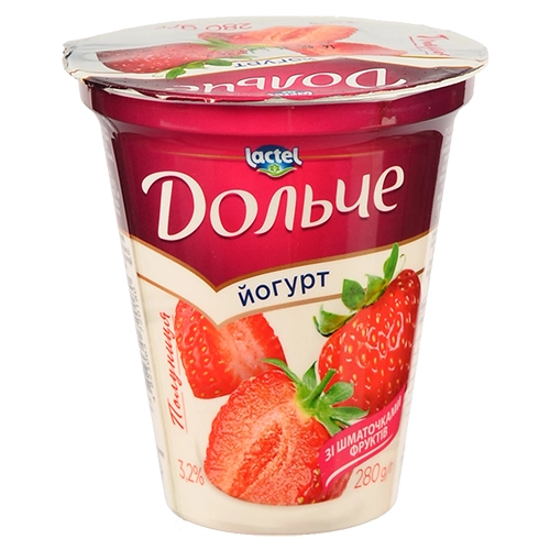 Йогурт Дольче 280г 3.2% полуниця
