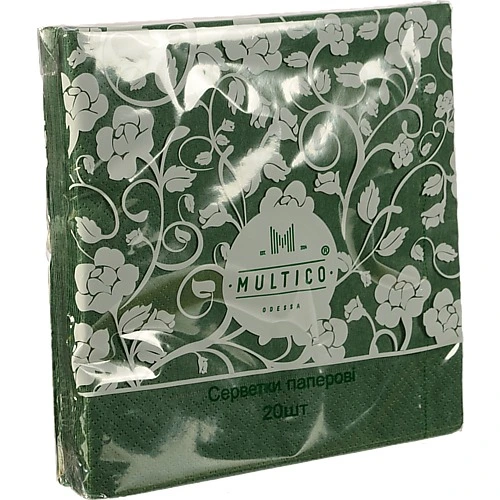 Серветки Multico 33Х33 20шт трішарові зелені