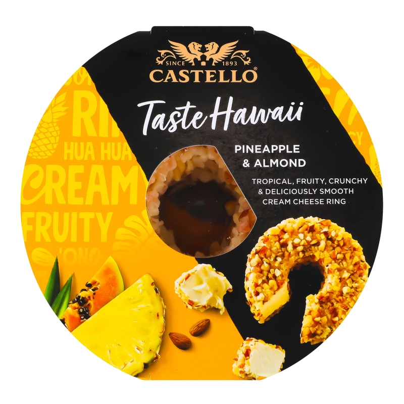 Крем-сир Castello 125г з ананасом та мигдалем