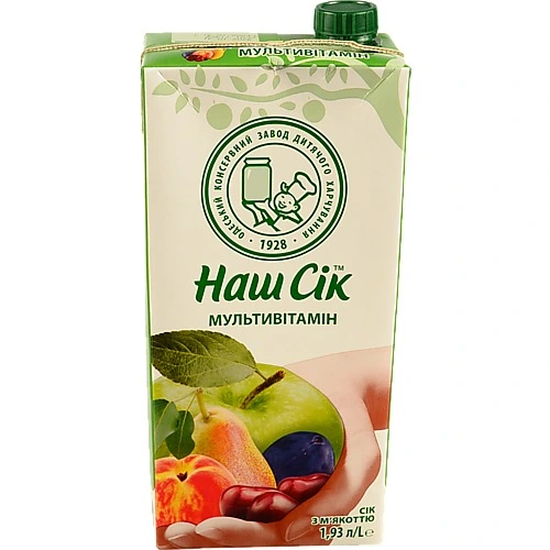 Сік мультивітамінний з м'якоттю Наш сік т/п 1.93л