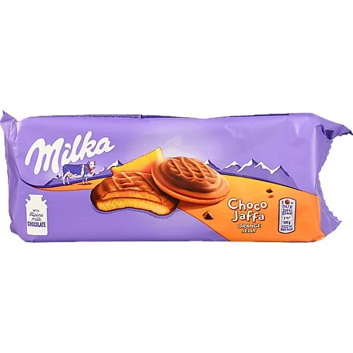 Печиво бісквітне вкрите молочним шоколадом Orange Jelly Choco Jaffa Milka м/у 147г