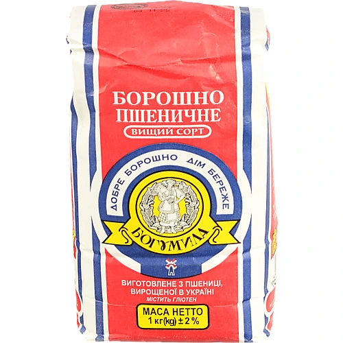 Борошно пшеничне вищого сорту Богумила 1кг
