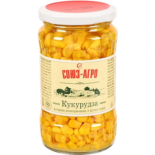 Кукурудза Союз Агро 360г цукрова консервована цілі зерна с.б