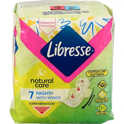 Прокладки 7шт Libresse Natural Care Maxi Night