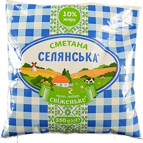 Сметана 10% Селянська м/у 350г