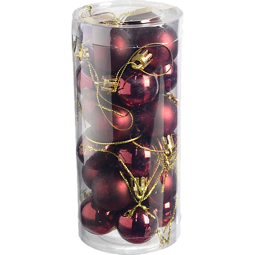 Набір новорічних куль 24шт ліловий діам 3cм