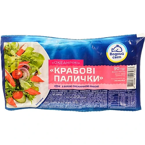 Палички крабові заморожені Океанічні Водний світ 90г