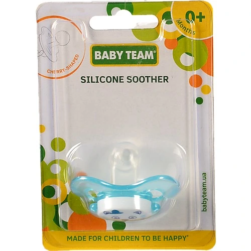 Пустушка силіконова вишнеподібної форми для дітей від народження 3003 Baby Team 1шт