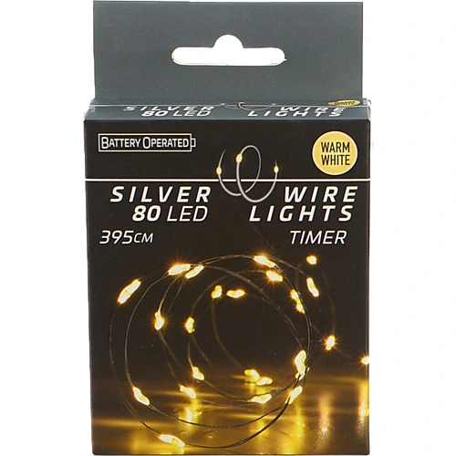 Гірлянда світодіодна 400см 80 ламп led теплий білий таймер