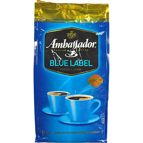 Кава Ambassador 1кг blue label зерно м.у