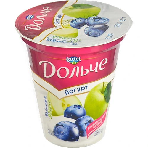 Йогурт Дольче 280г чорниця яблуко 3.2%